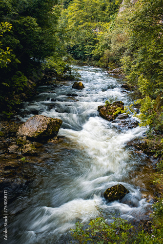 Water cascades in the forest, River Djetinja's Canyon near Uzice, Serbia