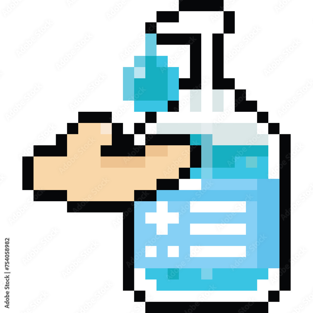 Pixel art hand sanitizer icon Pixel art hand sanitizer icon