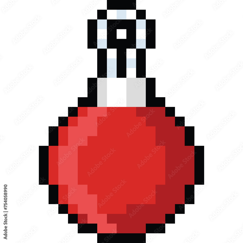 Pixel art red christmas tree ball icon Pixel art red christmas tree ball icon