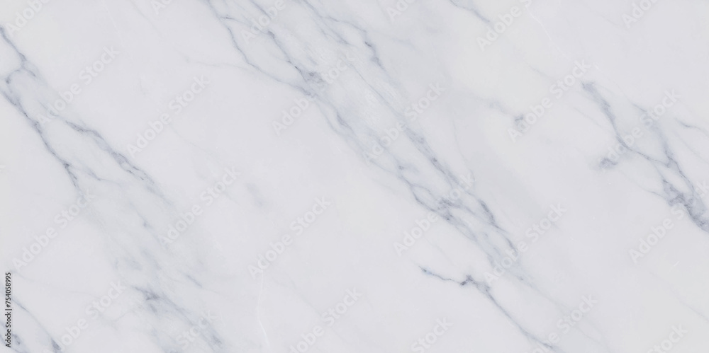 Panoramic white Carrera  stone marble texture background. White and grey floor ceramic counter texture stone slab smooth tile background.