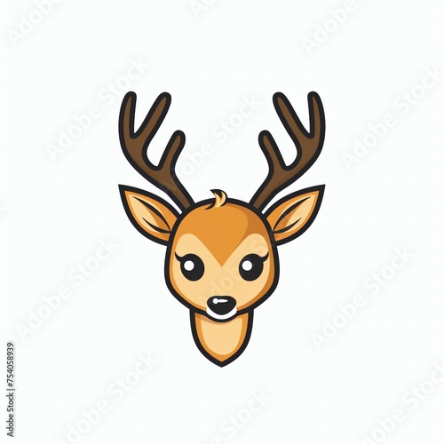 Adorable Deer Flat Logo Design. Perfect for Children's Apps & Branding.
