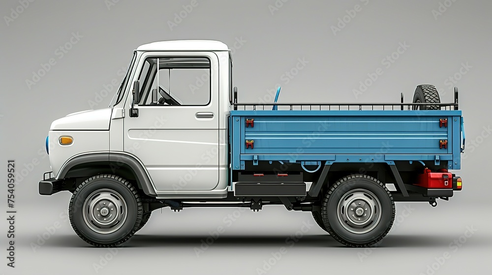 Side view mockup of a small truck