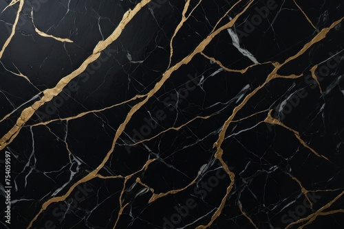 Close up of black marble textured background © Muh