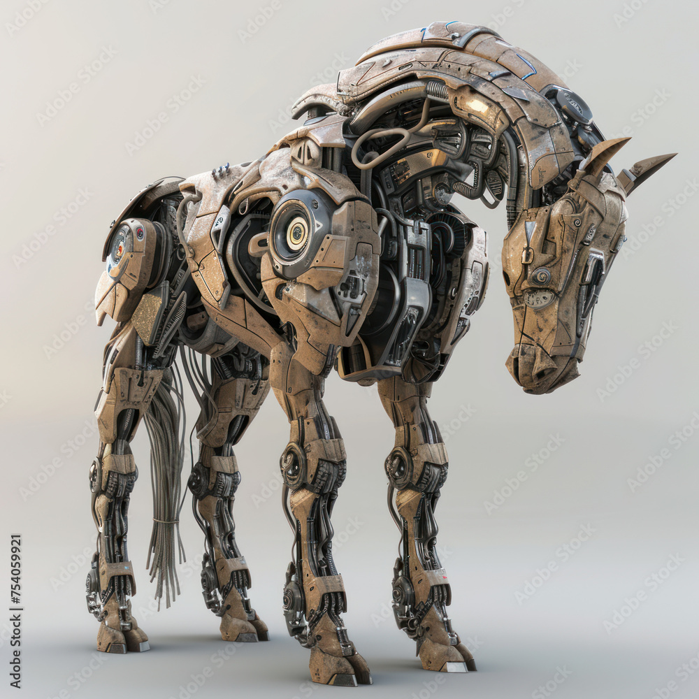 A horse With Robot Armor Military 3D Models A horse With Robot Armor Military 3D Models