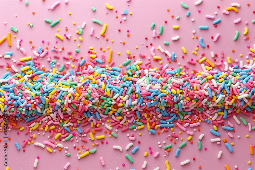 Fototapeta premium Sprinkles on pink background