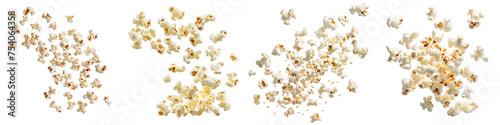 Flying delicious popcorn  Hyperrealistic Highly Detailed Isolated On Transparent Background Png File © Wander Taste