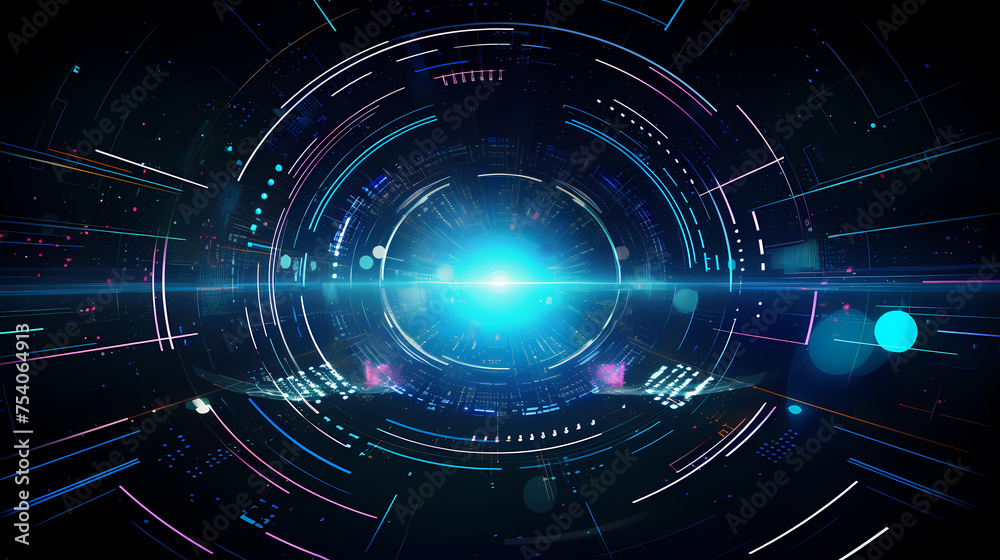 Obraz premium Blue technology infographic