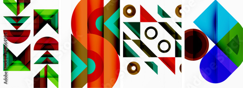 Triangle poster abstract background set for wallpaper, business card, cover, poster, banner, brochure, header, website