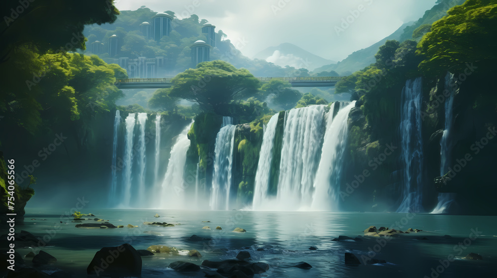 Fototapeta premium majestic wilderness waterfall