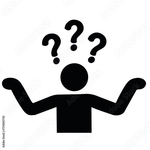 Vector man shrugged his shoulders with an expression of ignorance icon illustration
