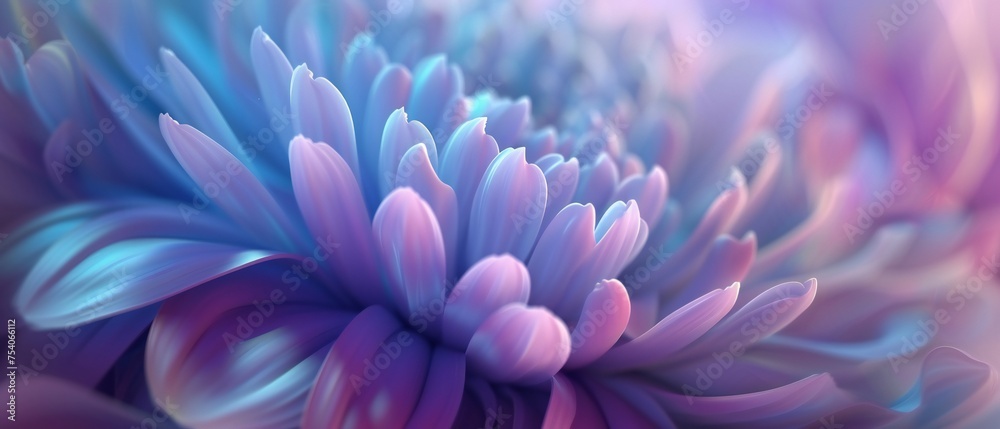 Aurora Borealis: Icy blues and vibrant purples dance across daisy petals, echoing the colors of the northern lights.