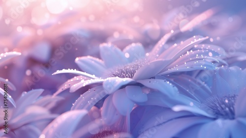 Chill Daisy Cascade: Daisy petals cascade in a frosty display, evoking the crisp chill of winter.