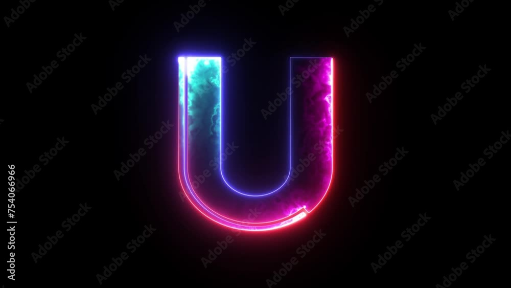 Glowing neon blue and purple alphabet Glowing neon blue and purple alphabet