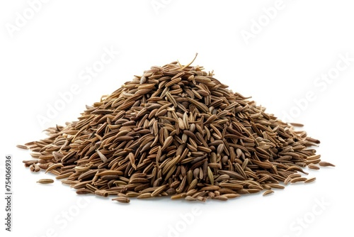 A pile of ground spices, including cumin, is spread out on a white background. The image evokes a feeling of warmth and comfort