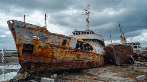 A stark reminder of the impact of human activity on the environment as decaying ships are broken down and recycled. © Justlight