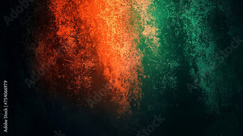 オレンジ イエロー ブラックの粒子の粗い色のグラデーション背景GenerativeAI photo
