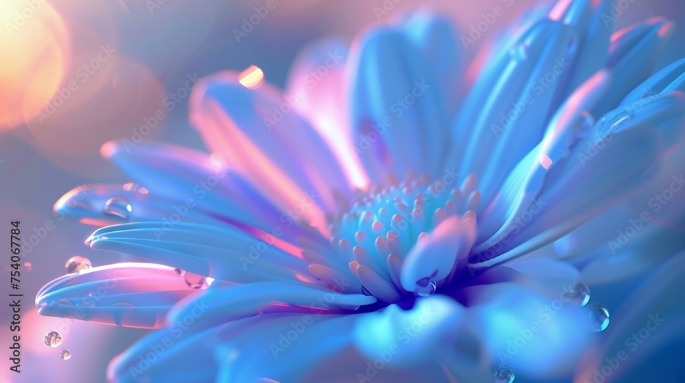 Obraz premium Ethereal Daisy: Petals shimmer with otherworldly light, a glimpse into realms beyond our own.