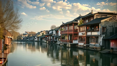 ancient town ancient residential River photo