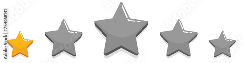 Rating Stars Review with 1 Yellow Star