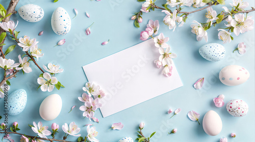 Happy Easter Card Frame Banner Cover Background with text Space for Greeting or Social media Post. Pascha Fest. Neo Art Cards E V 3 23