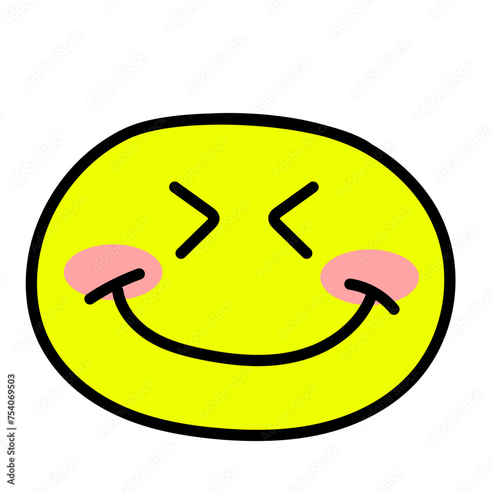 Happy Yellow Emoji Icon, Emoticon Round Design Happy Yellow Emoji Icon, Emoticon Round Design