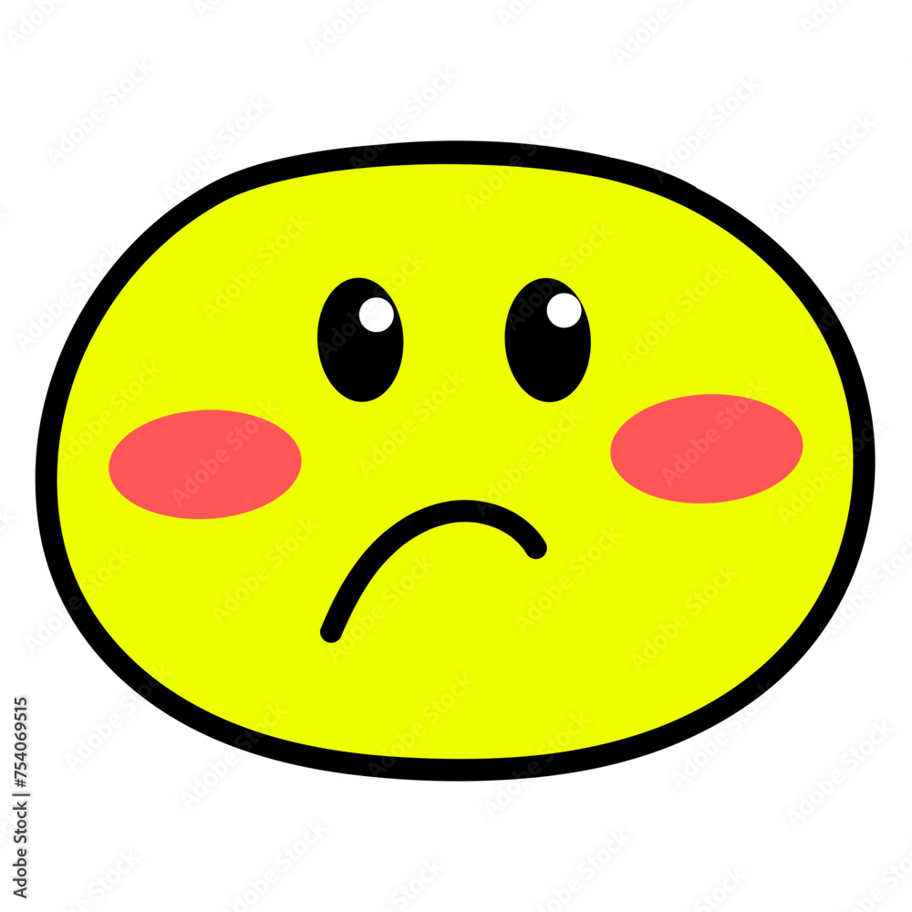 Confuse Yellow Emoji Icon, Emoticon Round Design Confuse Yellow Emoji Icon, Emoticon Round Design