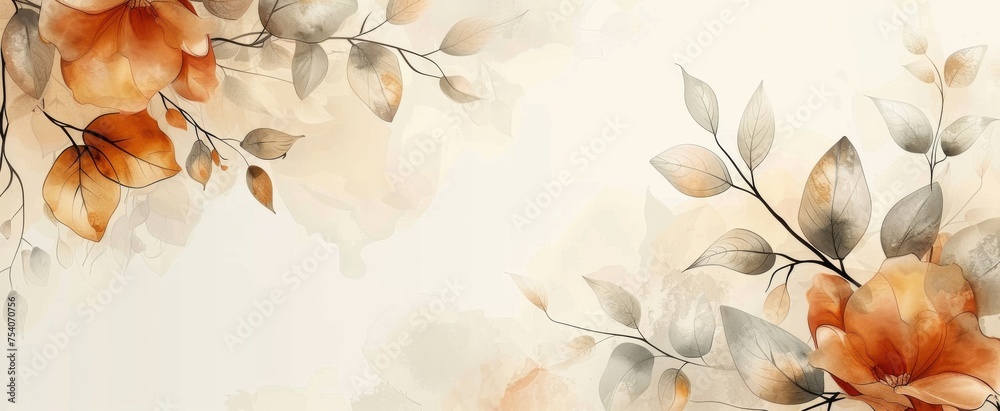 Artistic floral composition with soft pastel shades and a delicate bohemian touch on a light, airy background.