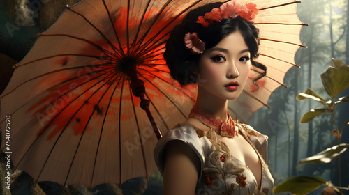 PIN UP VITAGE ASIAN FAIRY STYLE WOMAN
