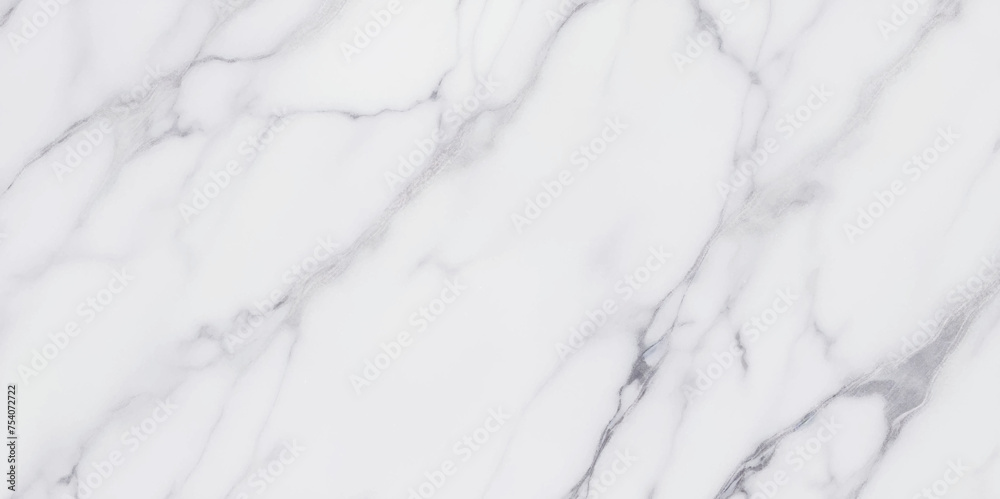Panoramic white Carrera  stone marble texture background. White and grey floor ceramic counter texture stone slab smooth tile background. - obrazy, fototapety, plakaty 