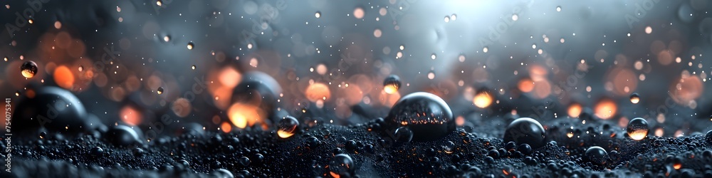 Glowing Fire Orbs Emanating from Dark Soil - Cinematic and Epic - obrazy, fototapety, plakaty 