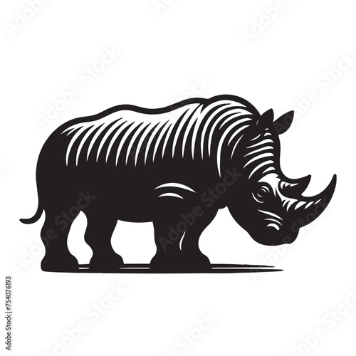 Rhinoceros ancient animal silhouette vector