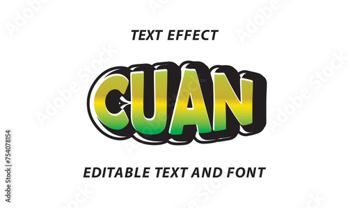 text effect wiht gradien green and yellow colour