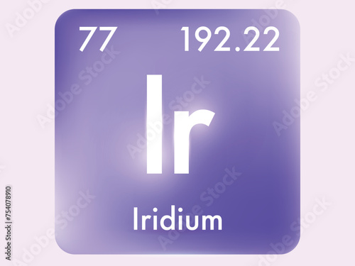 Iridium icon style concept on Periodic table