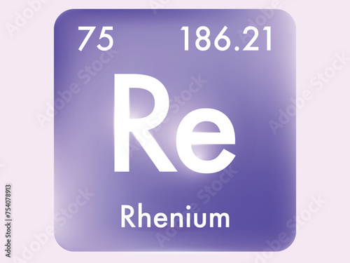 Rhenium icon style concept on Periodic table