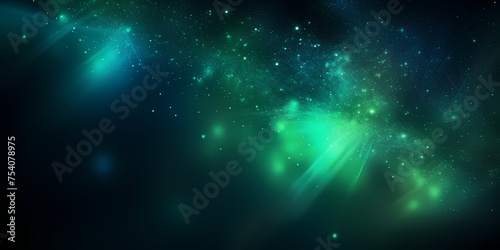 Green and blue lights shimmering against a dark color gradient background, with a hint of noise texture adding dimension to the webpage header design.