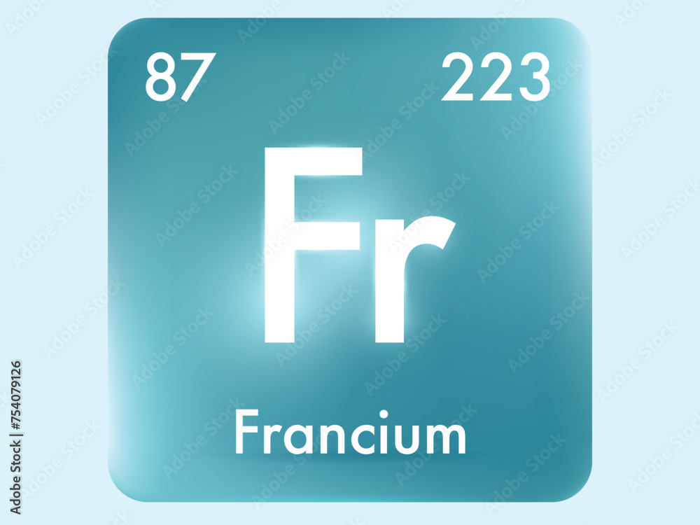 Francium icon style concept on Periodic table Francium icon style concept on Periodic table