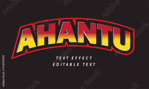 text effect with red and yellow colour