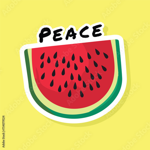 watermelon support sticker hope peace freedom pray believe stand palestine