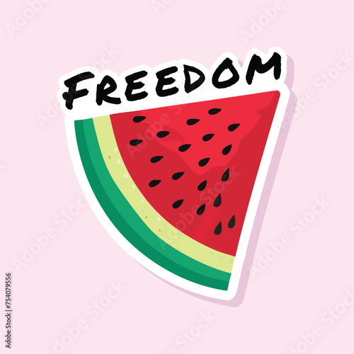 watermelon support sticker hope peace freedom pray believe stand palestine