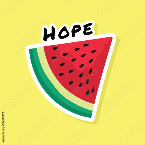 watermelon support sticker hope peace freedom pray believe stand palestine