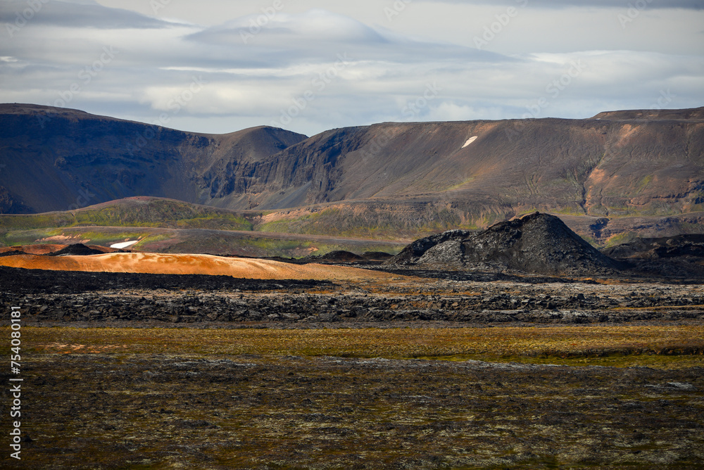 The lava field of Leirhnjúkur volcano at the Krafla caldera, northern Iceland.