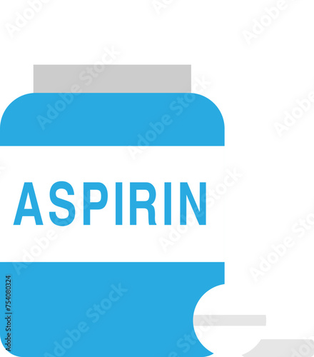 Pharmacy painkiller aspirin vector illustration