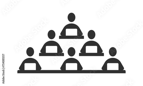 Examination hall black icon vector illustration