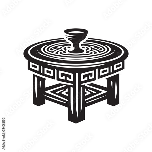 Modern Minimalism: Elevate Your Designs with This Coffee Table Silhouette - A Versatile Furniture Vector for Any Project. Coffee Table Illustration - Coffee Table Vector
