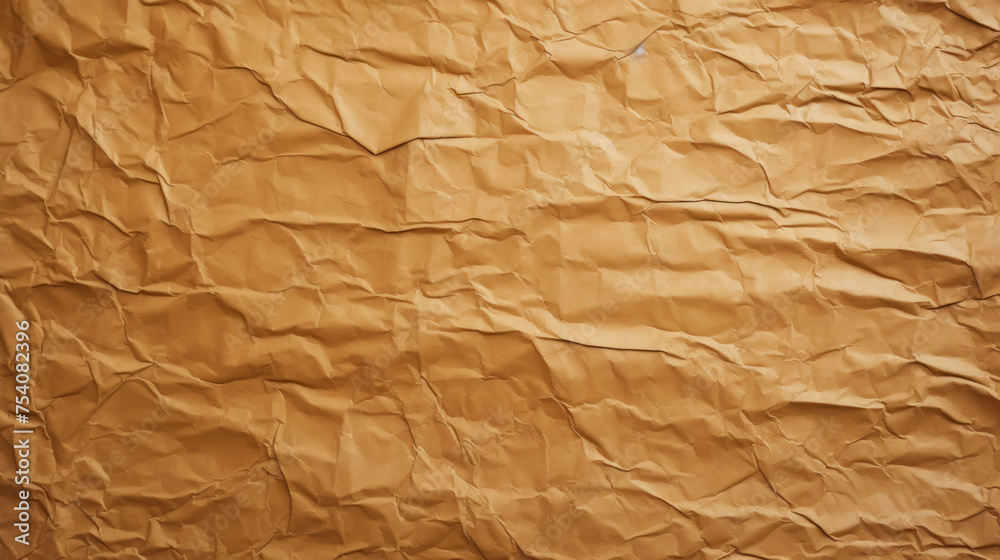 The texture of crumpled clean brown paper. Abstract texture background. Generative AI The texture of crumpled clean brown paper. Abstract texture background. Generative AI