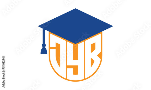 DYB initial letter academic logo design vector template. school college logo, university logo, graduation cap logo, institute logo, educational logo, library logo, teaching logo, book shop, varsity	 photo