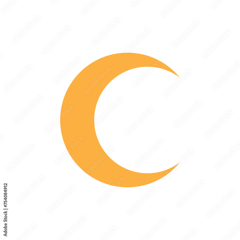 Crescent icon, flag flat symbol isolated on white background. Moon vector Crescent icon, flag flat symbol isolated on white background. Moon vector