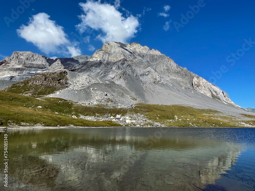 Pristine Waters: Glacier Lake Charms in Vanoise National Park, Hautes Alps, France photo