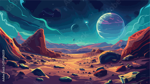 Alien planet landscape science fiction
