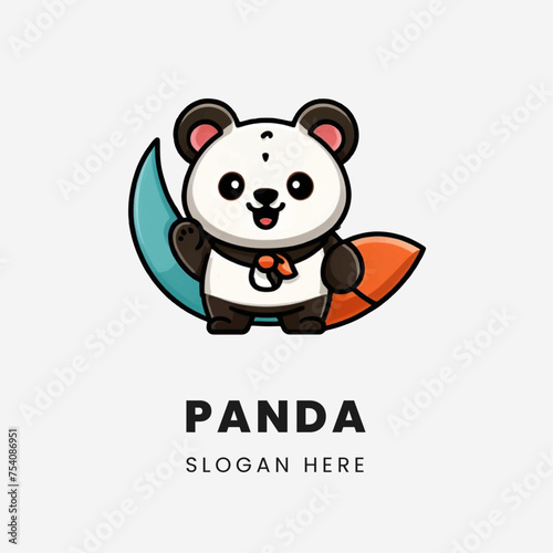 2D Vector Cartoon Panda